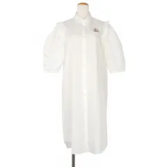 モンクレール MONCLER シモーネロシャ シャツワンピース 半袖 パフスリーブ サイズ0 白 ホワイト E109W5660105 V0021