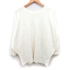 アズールバイマウジー AZUL by moussy セーター ニット V字 柄 切替リブ ドルマンスリーブ 長袖 Vネック S アイボリー 白 /HT28