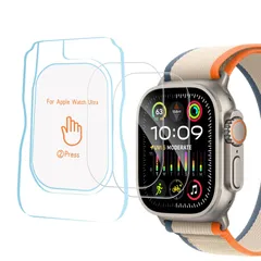 【特価商品】Watch Ultra 3 / Ultra 2 【2枚入り】Apple / Ultra 49mm 対応 ガラスフィルム ガイド付き 貼り付け便利 保護フィルム 強化ガラス 旭硝子製素材 衝撃吸収 高透過率 高光沢 高感度タッチ 指紋防止 アップルウ