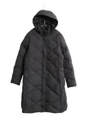 【お得なクーポン配布中!】 US企画 ノースフェイス ロング ダウン コート レディース L / アウトドア パーカー キルティング ナイロン ジャケット 550フィル ブラック