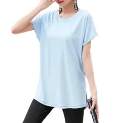 新品 [DAYCLOSET] ヨガウェアトップス ヨガtシャツ レディース 半袖 体型カバー 速乾 薄手 丈長め 伸縮性 ゆったり yoga125