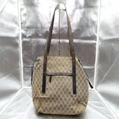 グッチ GUCCI トートバッグ GGキャンバス レザー ベージュ ショルダーバッグ ブラウン