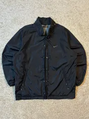L レア) 90's NIKE オールドスクール バックロゴ コーチ ジャケット ブラック