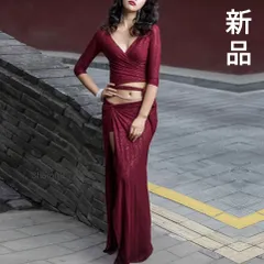 ★新品★ベリーダンス衣装セットアップ　レッスン着ウェア　トップス　巻きスカート