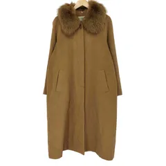 ユーズドフルギ USED古着 LABELDA フォックスファー付アンゴラ混ステンカラーコート レディース 13AR