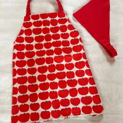 ハンドメイド子供用エプロンと三角巾セット　保育園用