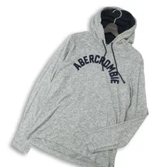 Abercrombie&Fitch アバクロンビー＆フィッチ 通年 ロゴ★ プルオーバー パーカー Sz.M メンズ 灰 グレー