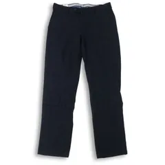 NEWYORKER ニューヨーカー 秋冬 ストレッチ★ ストライプ テーパード スラックス パンツ Sz.76 メンズ ネイビーのサムネイル