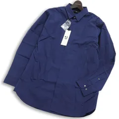 【新品 未使用】 UNIQLO +J ユニクロ × ジルサンダー スーピマコットン★ 長袖 レギュラーフィット シャツ Sz.L メンズ 紺