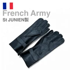 80s FRENCH ARMY デッドストック レザーグローブ フランス製 黒のサムネイル