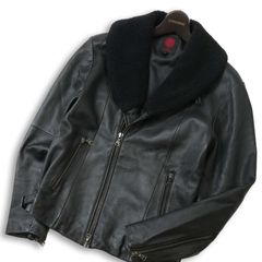定価10万 Stra Raggio レザーダウンジャケット 羊革 フード 迷彩柄 