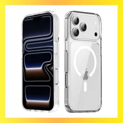 ★送料無料★ 【MagSafe対応】iPhone 17 Pro / 17 Pro Max 用 耐衝撃 薄型 マグネット式 クリアケース｜透明カバー 傷防止 男女兼用 スリムデザイン スマホケース (クリア, iphone 17 pro)