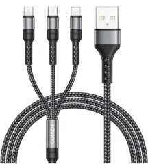 ★RAVIAD 3in1 充電ケーブル 1.2M USB ケーブル 3A 急速充電 充電コード USB Type C ケーブル Micro USB ケーブル Phone 充電ケーブル 3台同時給電可能