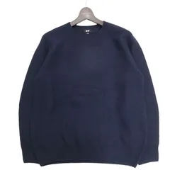 23SS★ UNIQLO ユニクロ 秋冬 3D クルーネック ニット セーター Sz.L メンズ 紺