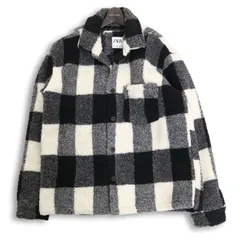ZARA ザラ マン 秋冬★ バッファローチェック シャツジャケット ボアジャケット チェックジャケット Sz.L-XL メンズ