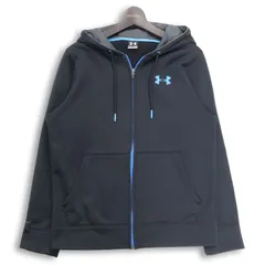 UNDER ARMOUR アンダーアーマー 秋冬 裏起毛★ ジップパーカー フーディー スポーツウェア Sz.SM メンズ 黒 トレーニング