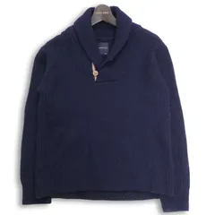 SHIPS JET BLUE シップス 秋冬 ウール100％★ ショールカラー セーター ニット Sz.S メンズ 紺のサムネイル