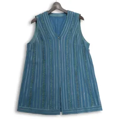 【新品 未使用】 Partina パルティーナ 秋冬 羊革 リアル ラム レザー★ ストライプ ジレ Aライン ベスト Sz.11 レディース