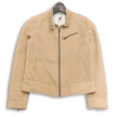 BACK NUMBER バックナンバー 秋冬 フェイク スウェード レザー★ ライダース ジャケット ブルゾン Sz.M レディース