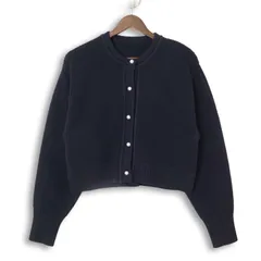 Simplicite シンプリシテェ 秋冬 パールボタン★ ニット カーディガン 羽織り Sz.F レディース 紺 ネイビー
