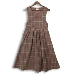 moi tytto モイテュット 通年 ストレッチ★ チェック ワンピース ジャンパースカート Sz.F レディース