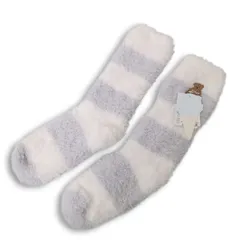 【新品 未使用】 gelato pique ジェラートピケ ベアー刺繍★ ボーダー モコモコ ソックス ルームソックス Sz.F レディース