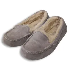 UGG アグ オーストラリア 秋冬 スウェード★ モカシン スリッポン シューズ Sz.22cm レディース 灰 グレー