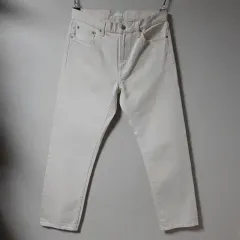 32/ユニクロ セルビッジ レギュラーフィット ホワイトデニム/32-1589