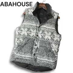 ABAHOUSE アバハウス 秋冬 ノルディック柄 ニット転写プリント★ 中綿 ベスト Sz.2 メンズのサムネイル