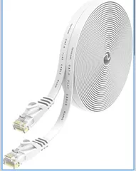 ★Lovicool LANケーブル 20m CAT6 フラットlanケーブル カテゴリー6 コネクタ 32AWG 250MHz CAT6準拠ランケーブル RJ45ギガビット対応 配線しやすい イーサネットケーブル ツメ折れ防止 家庭/オフィス/ゲーム機ホワイト