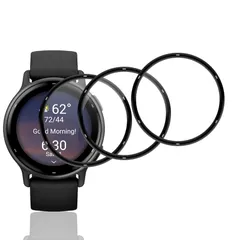 用 GARMIN vivoactive5 フィルム 3枚 ガーミン vivoactive 5 保護フィルム PET複合材 炭素繊維 3D曲面 カバー 対応 vivoactive 5 液晶保護フィルム 高透過率 3D全面保護 キズ防止 飛散防止 高感度タッチ 耐