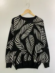 【中古品】WACKO MARIA ワコマリア LEAF JACQUARD SWEATER GRAY 23SS リーフ柄 ジャガード ニット メンズ トップス セーター 【142-251023-em-03-min】
