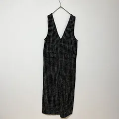 美品　re:EDIT リエディ オールインワン サロペット オーバーオール ブラック ツイード チェック 高身長 Mサイズ MT おしゃれ 可愛い カジュアル ポリエステル