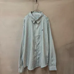 TINA：JOJUN ティーナジョジュン ユニセックス ストライプ シャツ トップス グリーン M tnj811-0093 美品 USEDのサムネイル