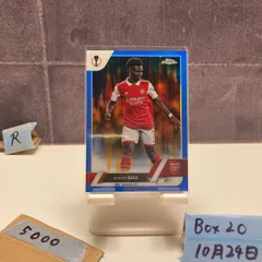 2023 Topps Chrome UEFA Europa League Bukayo Saka 21/75 ARSENAL FC Blue Refractor カード