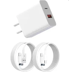【2m+2m】iPhone タイプc 充電器USB Type-C充電器 PD20W急速充電対応 USB-A & Type-C コンセント式電源アダプター 2ポート搭載
