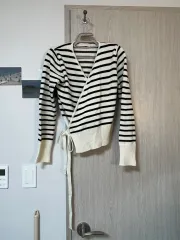 ストライプ ラブ ニットカーディガン