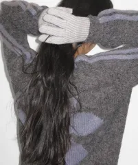 PARTIMENTO WOMEN(パルティメントウィメン) リリー ブークレ ニット セーター チャコール