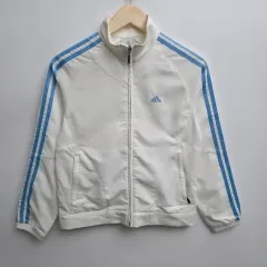 XS アディダス 白/ブルー ウィンドブレーカー