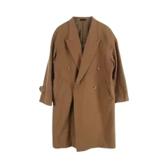 クリスチャン・オジャール (MEN - L) ウール 100% ダブルボタン ロングコート