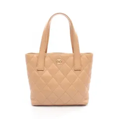 シャネル CHANEL トートバッグ ワイルドステッチ ベージュ レザー ワイルドステッチ トートバッグ レディース Used B