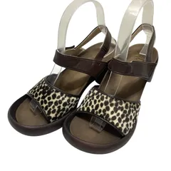 【美品】リゲッタカヌー (23) サンダル ストラップ ベルト ヒール レオパード 希少デザイン