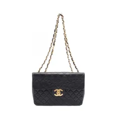 シャネル CHANEL ショルダーバッグ デカマトラッセ34 シングルフラップ ブラック ラムスキン（羊革） デカマトラッセ チェーンショルダー レディース Used A