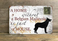 【Belgian Sheepdog/ベルジアン・シェパード・ドッグ】 メタルプレート メッセージ 犬 雑貨 グッズ アート ポスター おしゃれ インテリア 壁飾り アンティーク風 51