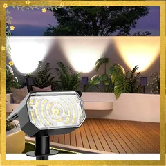 SolpexJP ソーラーライト 屋外 スポットライト ソーラー充電 光感センサー 【超高輝度LED搭載/高さ&角度自由調整/防水防雨】防犯 ガーデン 軒/庭/玄関/車道/ガレージ 防犯対策 停電・災害時に適用 木のひかり ガーデントライト色温度調整が可能 (