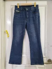 冬用起毛ポケットバイカラー ストレッチバンディング ブーツカットデニム ウエスト30まで