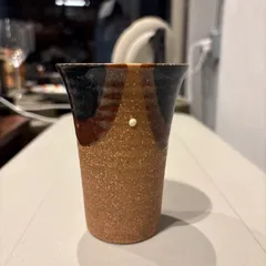 @ 愛陶　カップ 湯呑み おしゃれ 陶器 コップ 日本 japan 和風 茶色 ブラウン キャメル