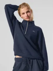 Alo Accolade 1/4 Zip Pullover ハーフジップ ネイビー