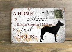 【beigian shepherd malinais/ベルジアン・シェパード・ドッグ・マリノア】 メタルプレート メッセージ 犬 雑貨 グッズ アート ポスター おしゃれ インテリア 壁飾り アンティーク風 54