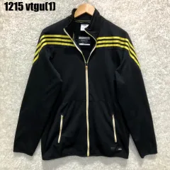 アディダス ブラック/イェロー 3本線 トラックジャージ L